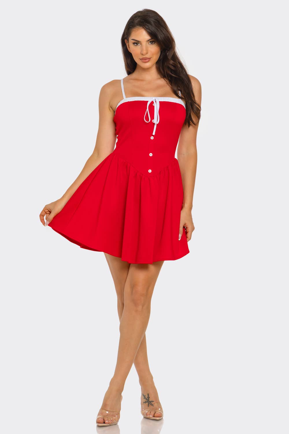 The "Julia" Scuba Mini Dress - Red